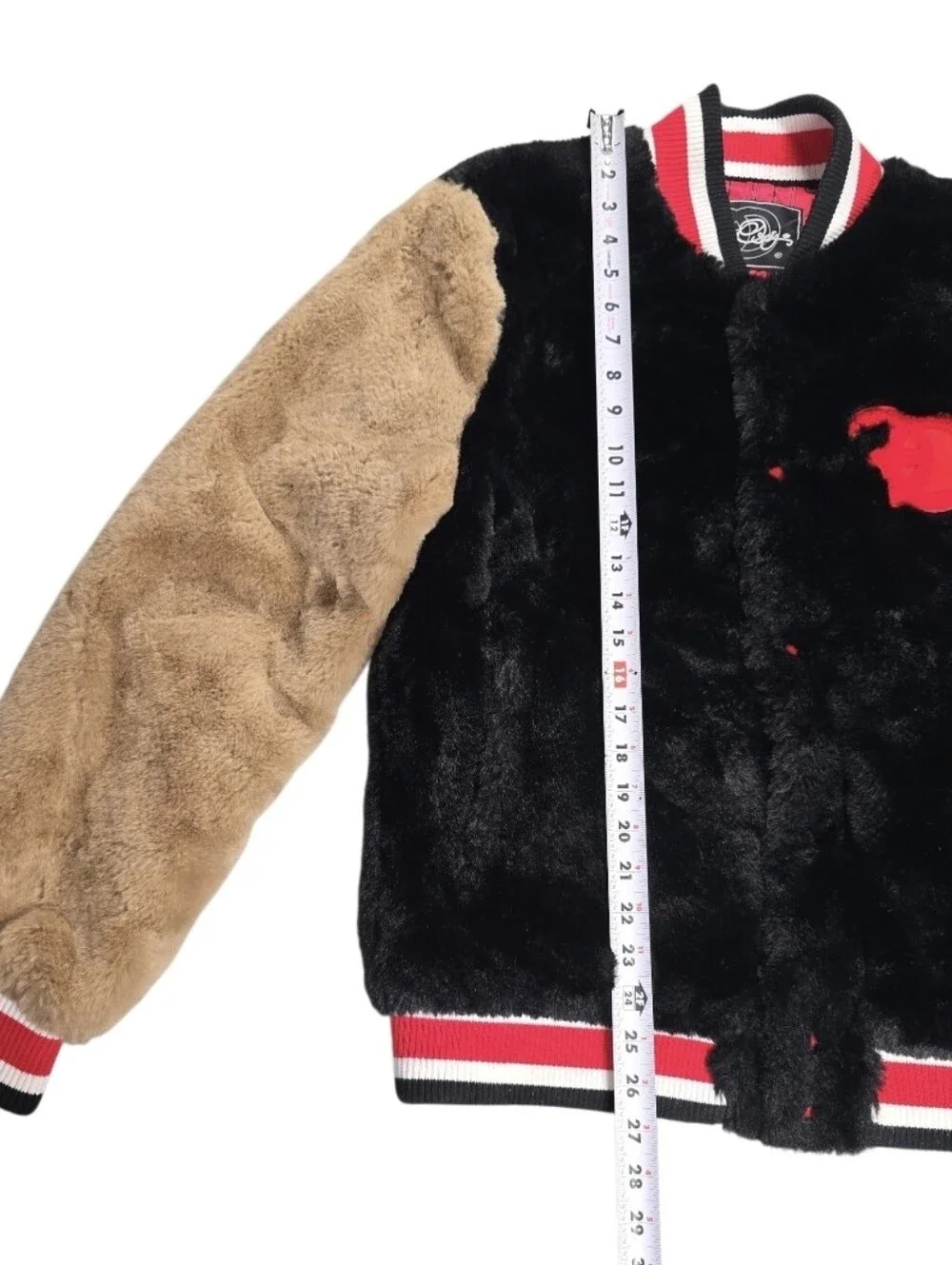 Frost Original F1010 Men’s Size S Marc Rabbit Fur Varsity Jacket Black